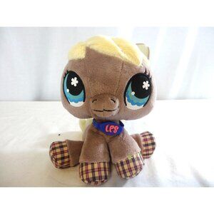 LPS Littlest‎ Pet Shop Horse Plush Brown Plaid 2007 9"